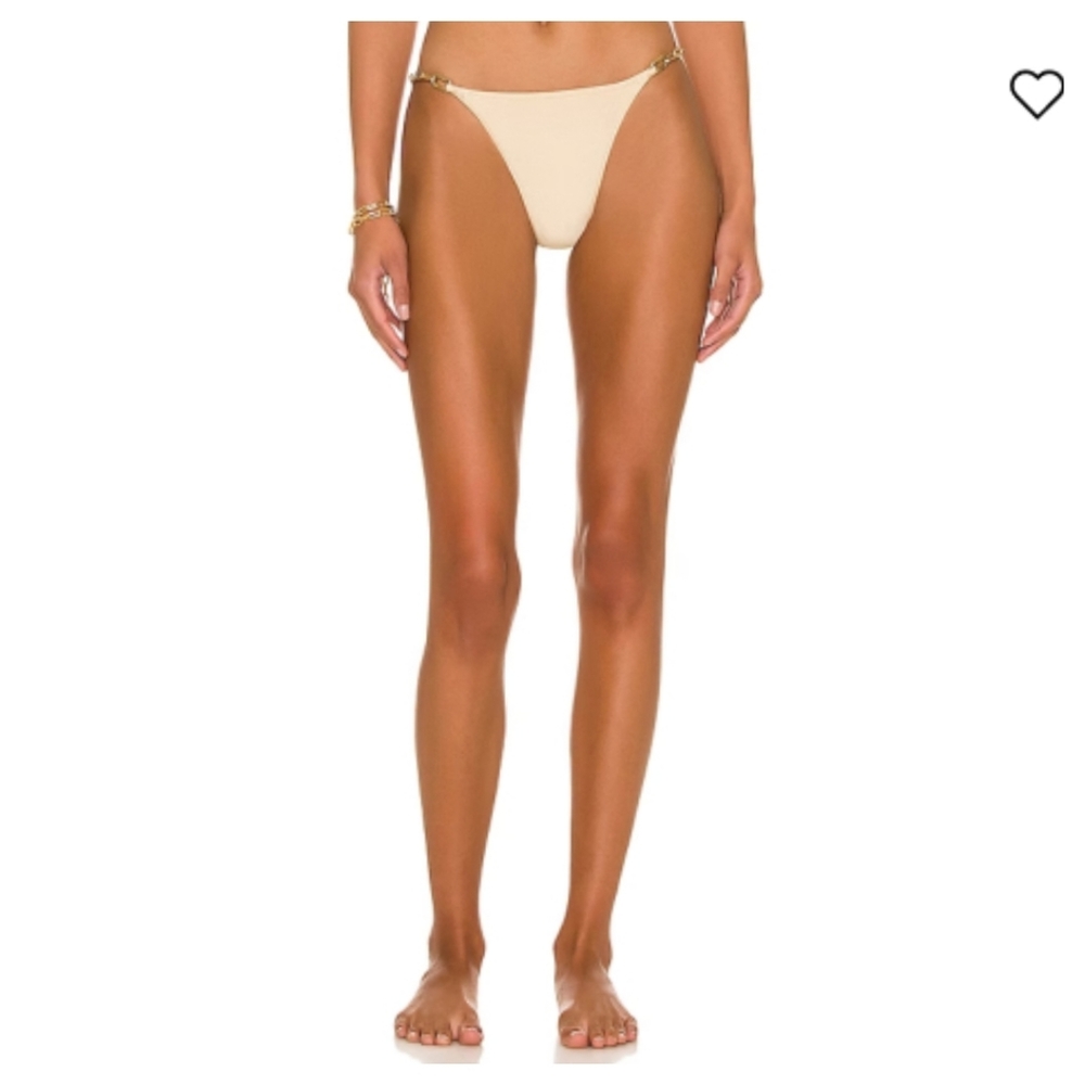 CULT GAIA Sanam Bikini Bottom Gold Chain Detail in Dune